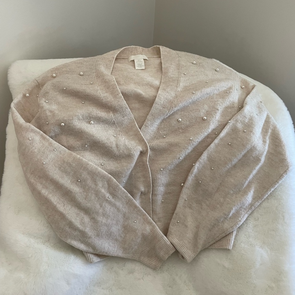 H&M Pearl Cardigan Sweater